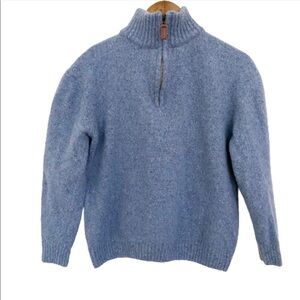 Aran Woollen Mills Lambs Wool 1/2 Zip Blue Sweater